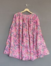 Indian 100 Cotton Pink Floral Skirt Women's Clothing Long Skirt Beach Skirt US