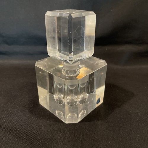 Vintage Art Deco Square Perfume Bottle with Stopper Vanity - Picture 2 of 11