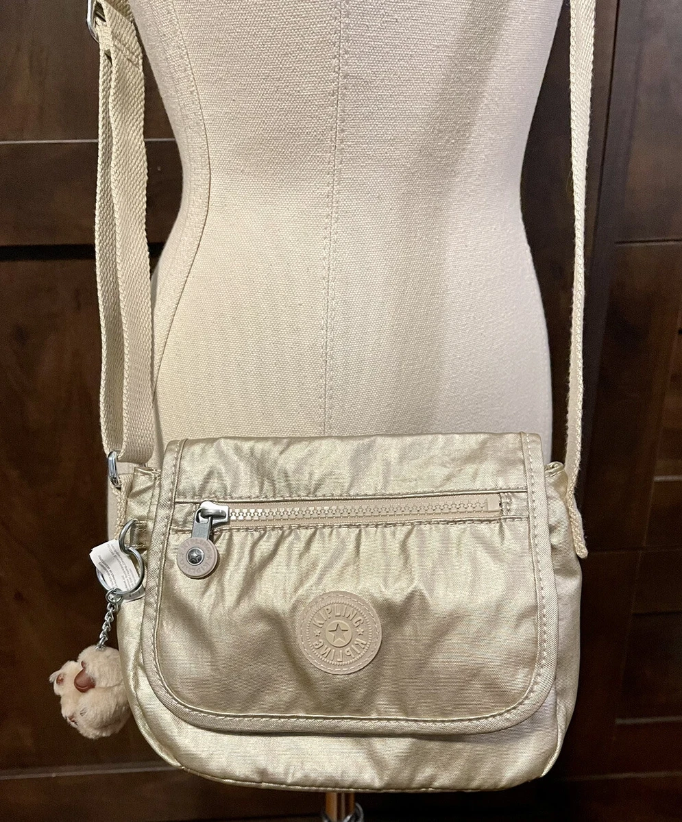 Kipling AC8281 Sabian Crossbody Bag Starry Gold Metallic Furry Monkey Rylee New