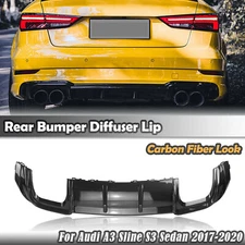 Carbon Fiber Car Rear Bumper Diffuser Lip Kit For Audi A3 Sedan 2017-2019 2018