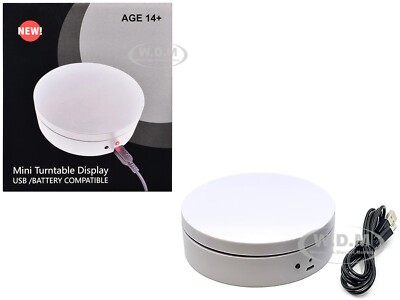 MINI TURNTABLE ROTATING DISPLAY STAND 4.75'' WHITE FOR 1/64 SCALE MODELS E12-WH
