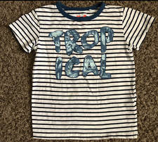 COTTON ON BOYS STRIPED TROPICAL ALOHA LUAU SHIRT TOP SIZE 6