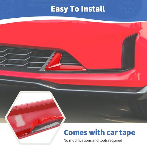 2x Tapicería de parachoques delantera roja para Chevrolet Camaro 2019 2020 2021 2022 2023 exterior - Imagen 6 de 14