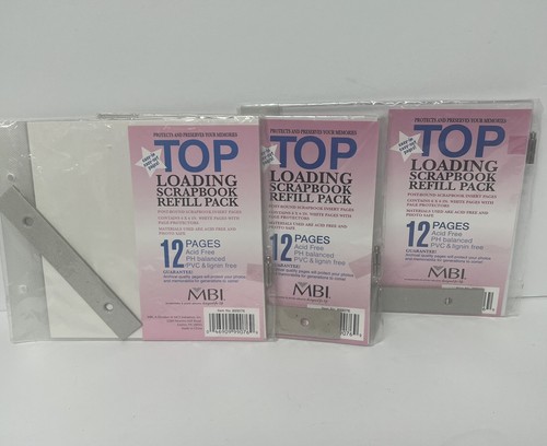 3 packs MBI 6x6 Top Loading Scrapbook Refill Pages (12 pack) Acid Free - Picture 2 of 3