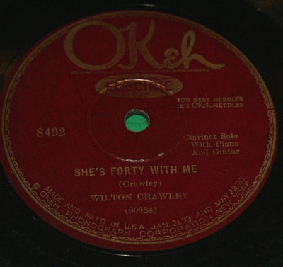 Wilton Crawley clarinet solo ''She's Forty With Me'' OKeh Rare Jazz 1928 Htf Oop