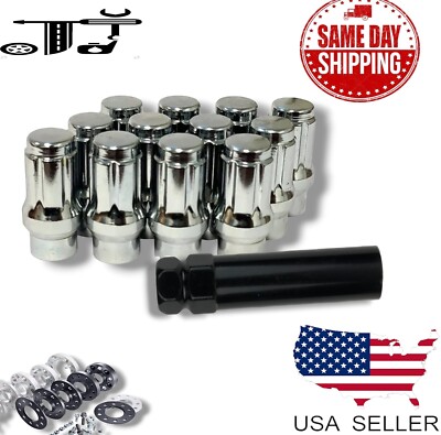 24Pc Chrome M12x1.5 Spline Tuner ET Style Lug Nut+Key Toyota Tacoma 4Runner&More
