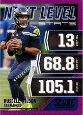 2021 Panini Score Next Level Stats Purple Insert Russell Wilson Seattle Seahawks