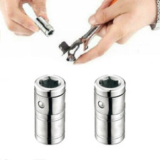 2X 1/4" square hole to 1/4" 6.3mm Hex Screwdriver Bit Adapter Holder Socket