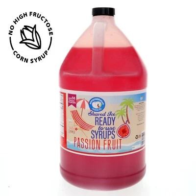 Hypothermias PASSION FRUIT Flavor Syrup Snow Cone Shaved Ice Syrup GALLON