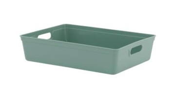 8er Set - 6L Kunststoff stapelbare Aufbewahrungsschalen in Salbei NEU.