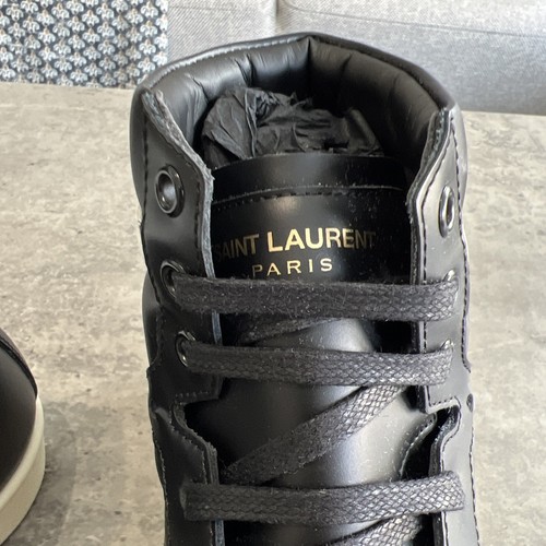 Saint Laurent Zapatillas SL/10H Mid Top Talla 42 UK 8 Negro Blanco Cuero Zapatilla - Imagen 15 de 23