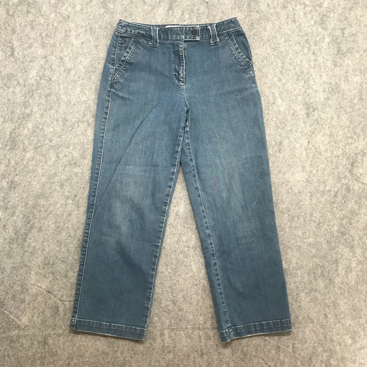 P125 TALBOTS パンツ　４ Talbots Jeans Womens Size 4 Stretch Distressed Straight Leg
