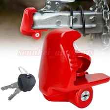 Heavy-Duty Steel Trailer Coupler Lock w/ Key - Fit 1-7/8", 2" & 2-5/16" Coupler