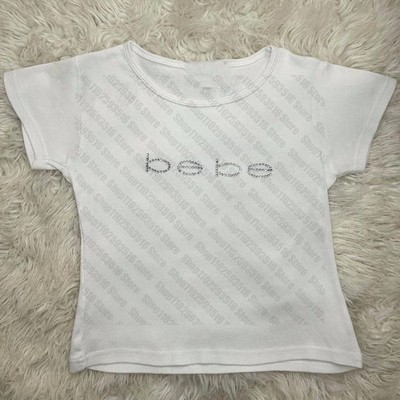 Bebe Logo 16 Styles Graphic Crop Top Y2K Rhinestone Glam Tank Tee Womens S-2XL