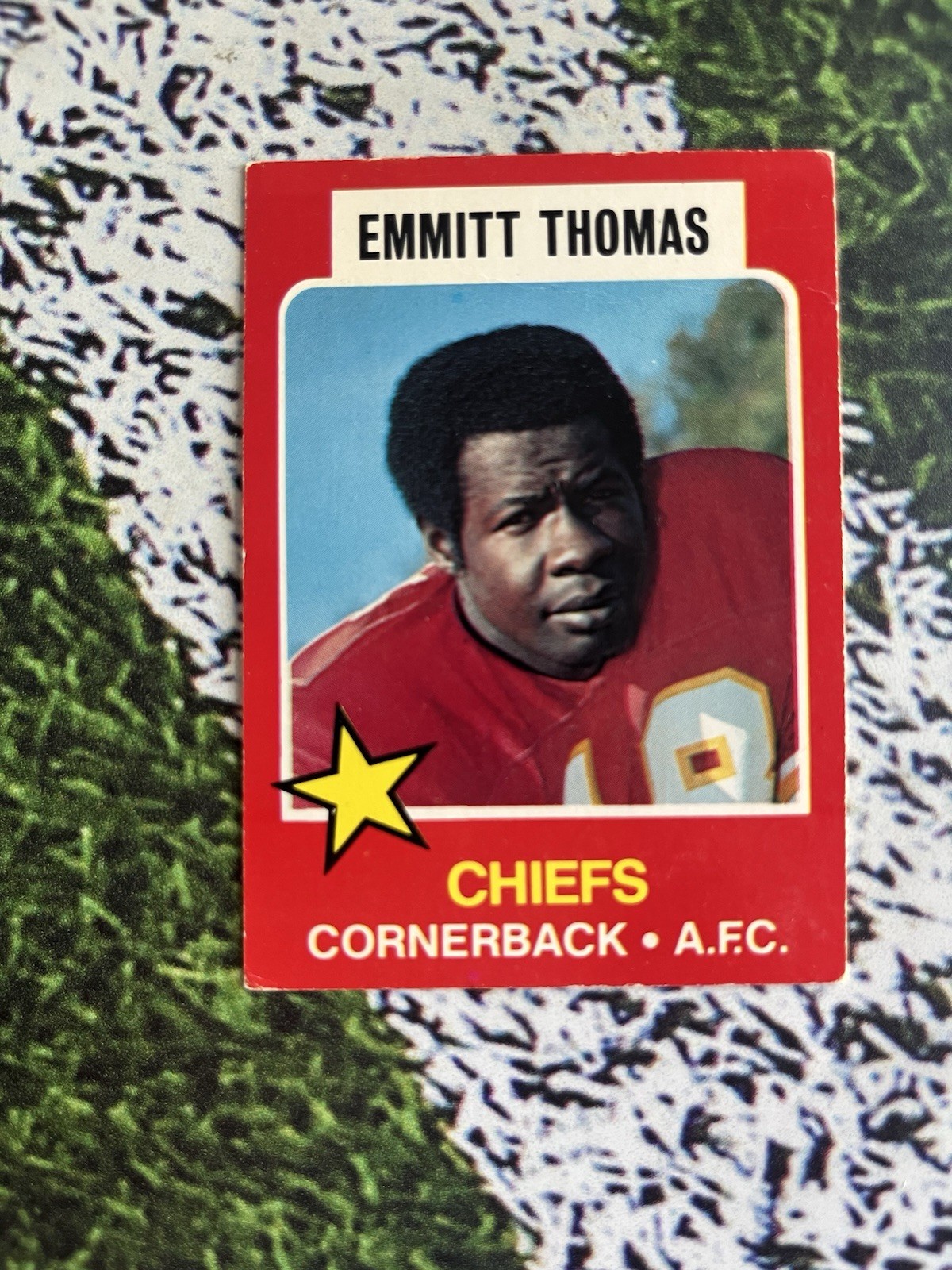 1975 Topps Town Talk All Stars Emmitt Thomas #2 Kansas City Chiefs EX Low Ship 