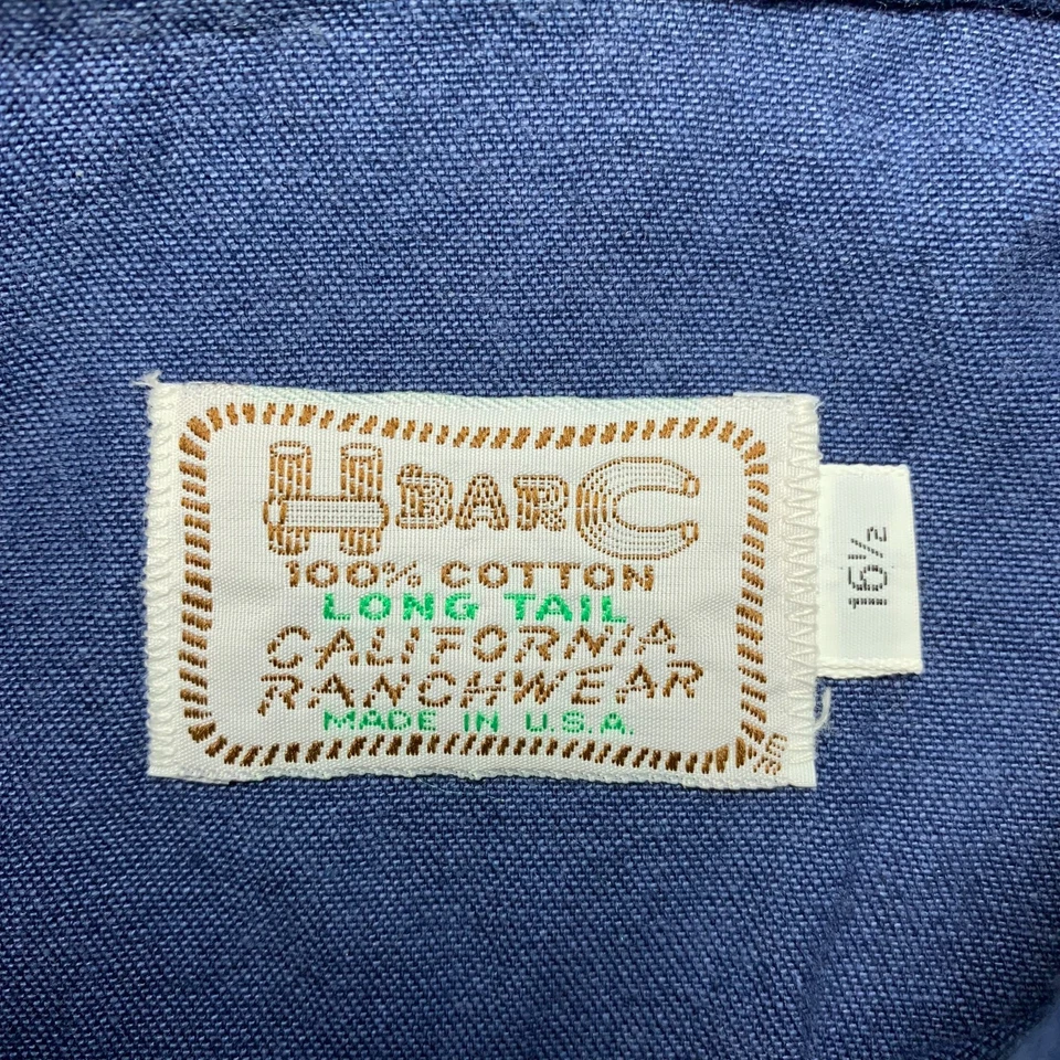 Camisa De Colección H Bar C Para Hombre Talla Grande/16.5 Abotonada California Ranchwear Azul Foto 3 de 4