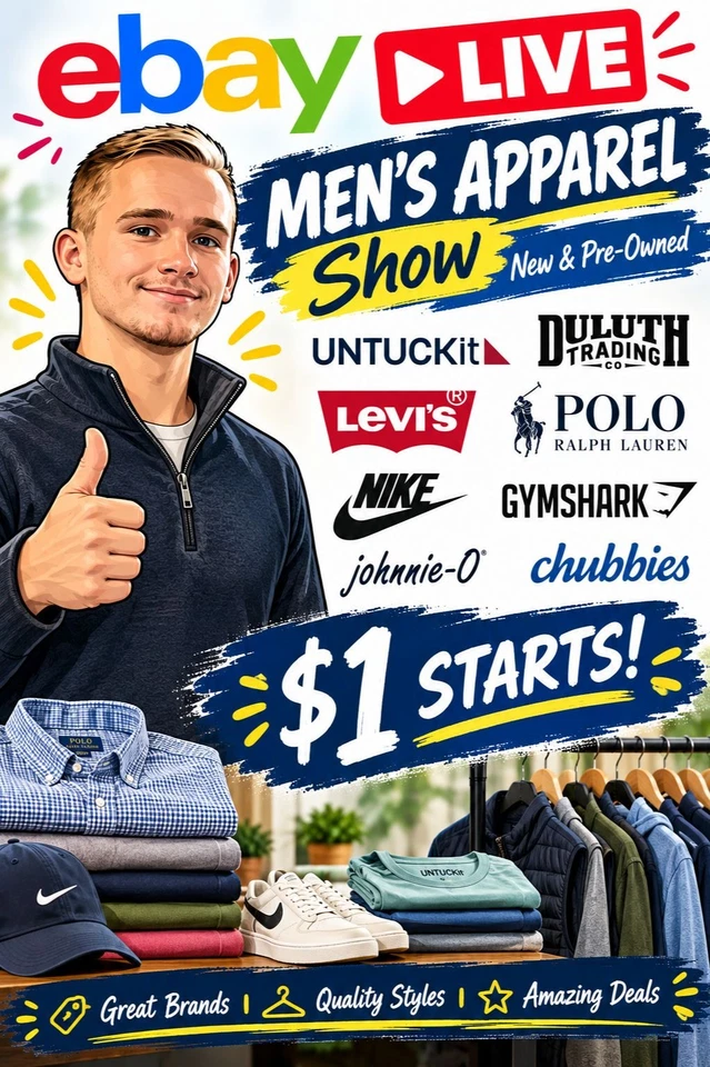 Men's Apparel - $1 Starts - Pants, Shirts, Activewear & More!