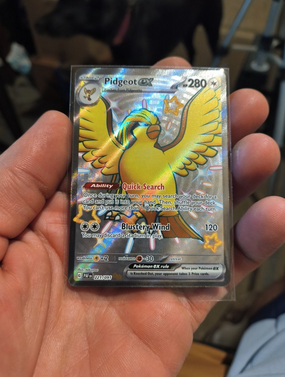 most expensive pokemon card paldean fates Pokémon TCG Pidgeot EX 221/091 Shiny Ultra Rare Paldean Fates NM/Mint  Condition