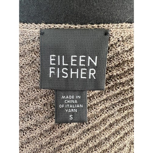 Eileen Fisher 100% Wool Brown Rib Knit Round V Neck Sleeveless Top Tank S Small - 第 5/7 張圖片