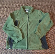 Columbia Youth Boys Fleece Jacket Size 14/16 Green  Black Full Zip Coat
