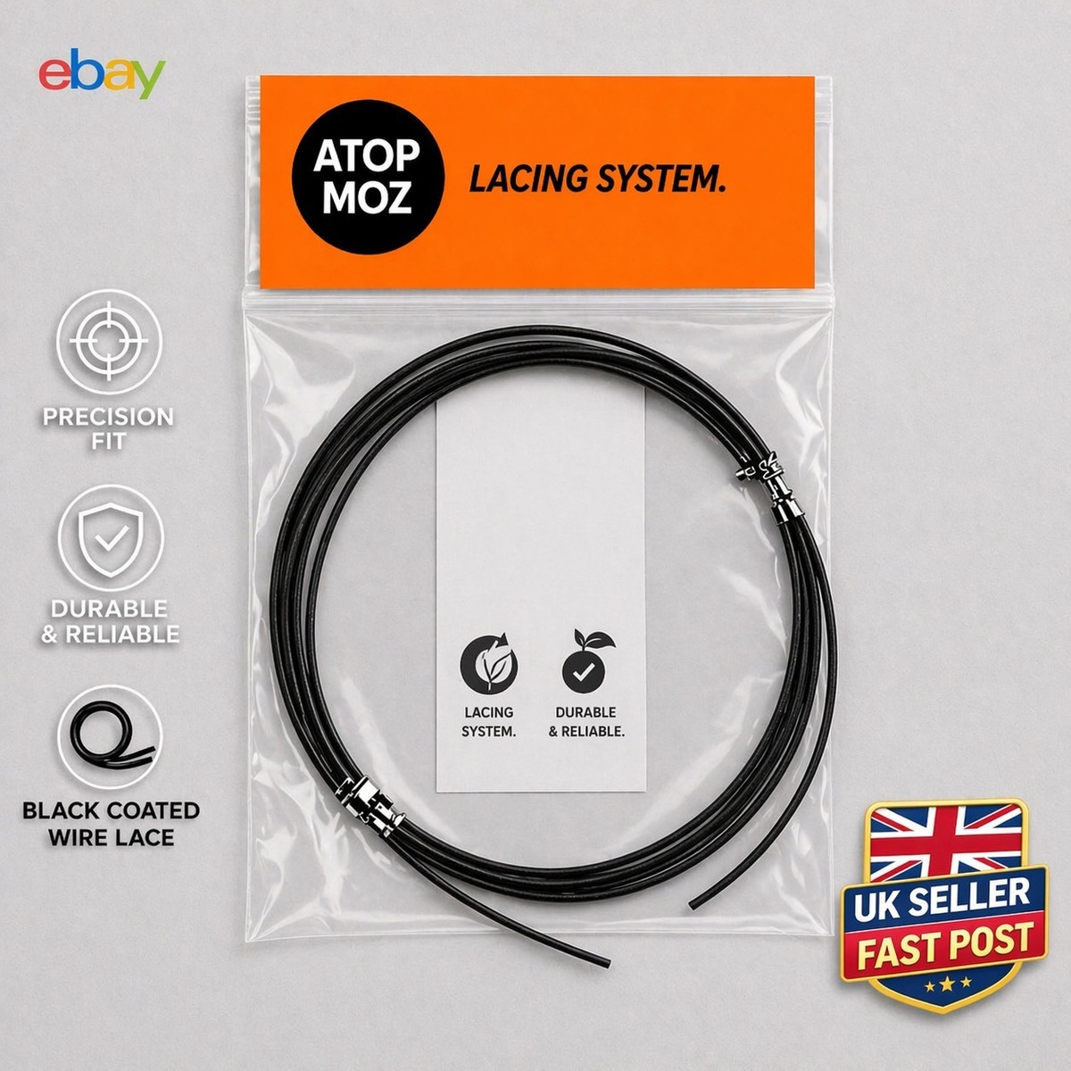 Atop Moz Lace Wire Cable Cord kit boot shoe Replacement Fix Repair