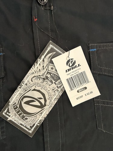 Drill Clothing Company schwarzes kurzärmliges geknöpftes Hemd mit Kragen Größe Small neu mit Etikett - Bild 3 von 4