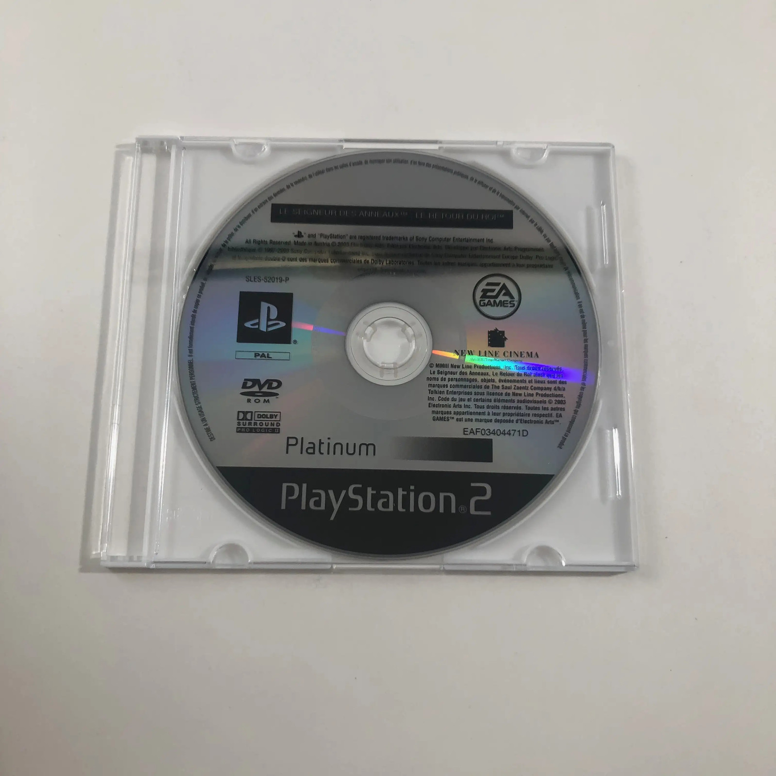 PS2 Le Seigneur des Anneaux : Le Retour du Roi - Platinum PAL Bon état