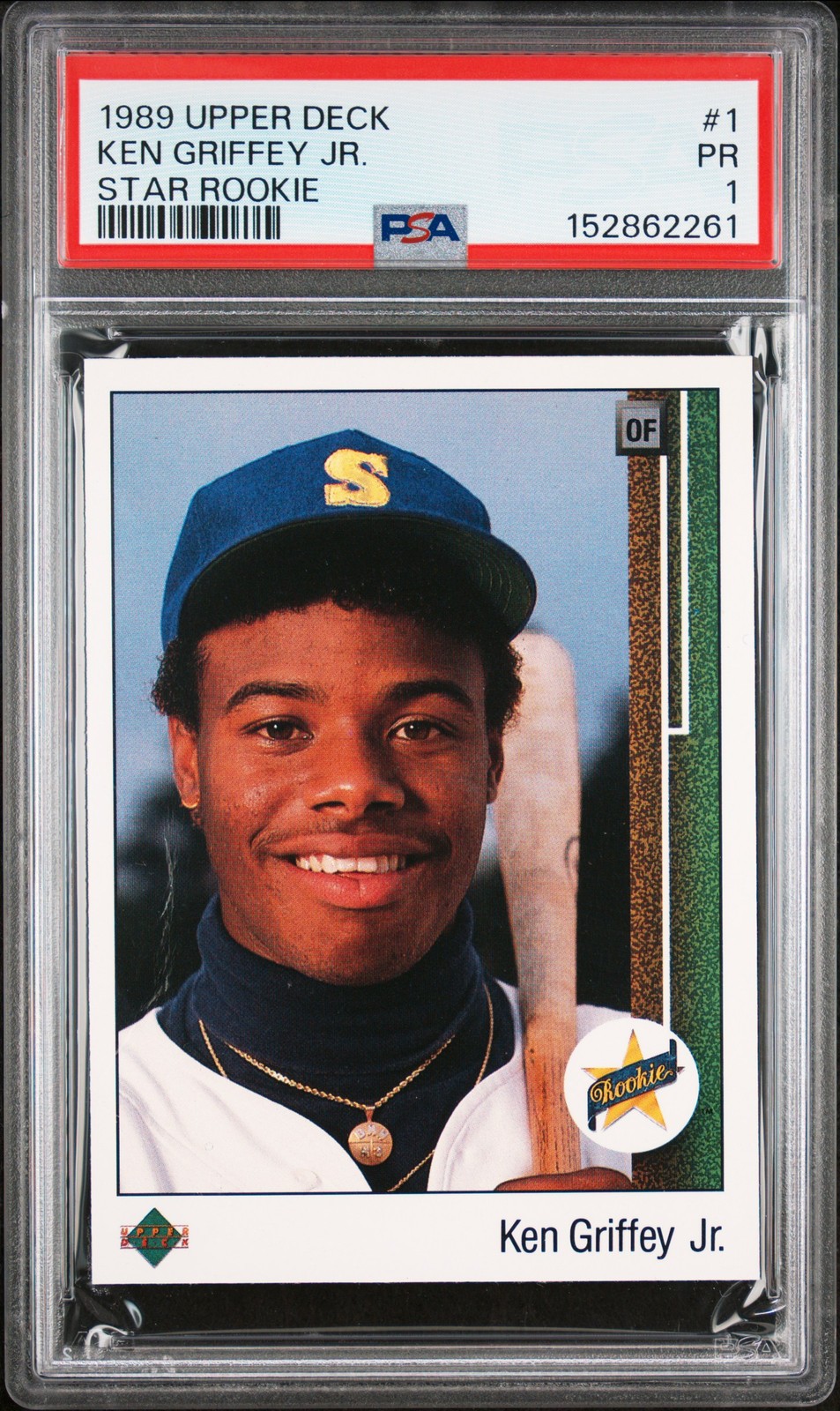 1989 UPPER DECK STAR ROOKIE #1 KEN GRIFFEY JR. ROOKIE RC PSA 1
