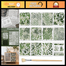 12PCS Reusable Camo Stencils 12"x12" for Spray Paint - Camouflage Patterns Bru