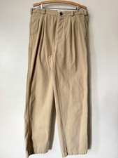 Pantalones Cónicos BRUT Archives Pablo Sarga Algodón Doble Plisado Beige 34x31