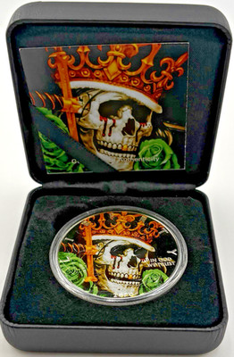 2020 Silver American Eagle 1oz Colorized Skull King w/Box & COA Limited