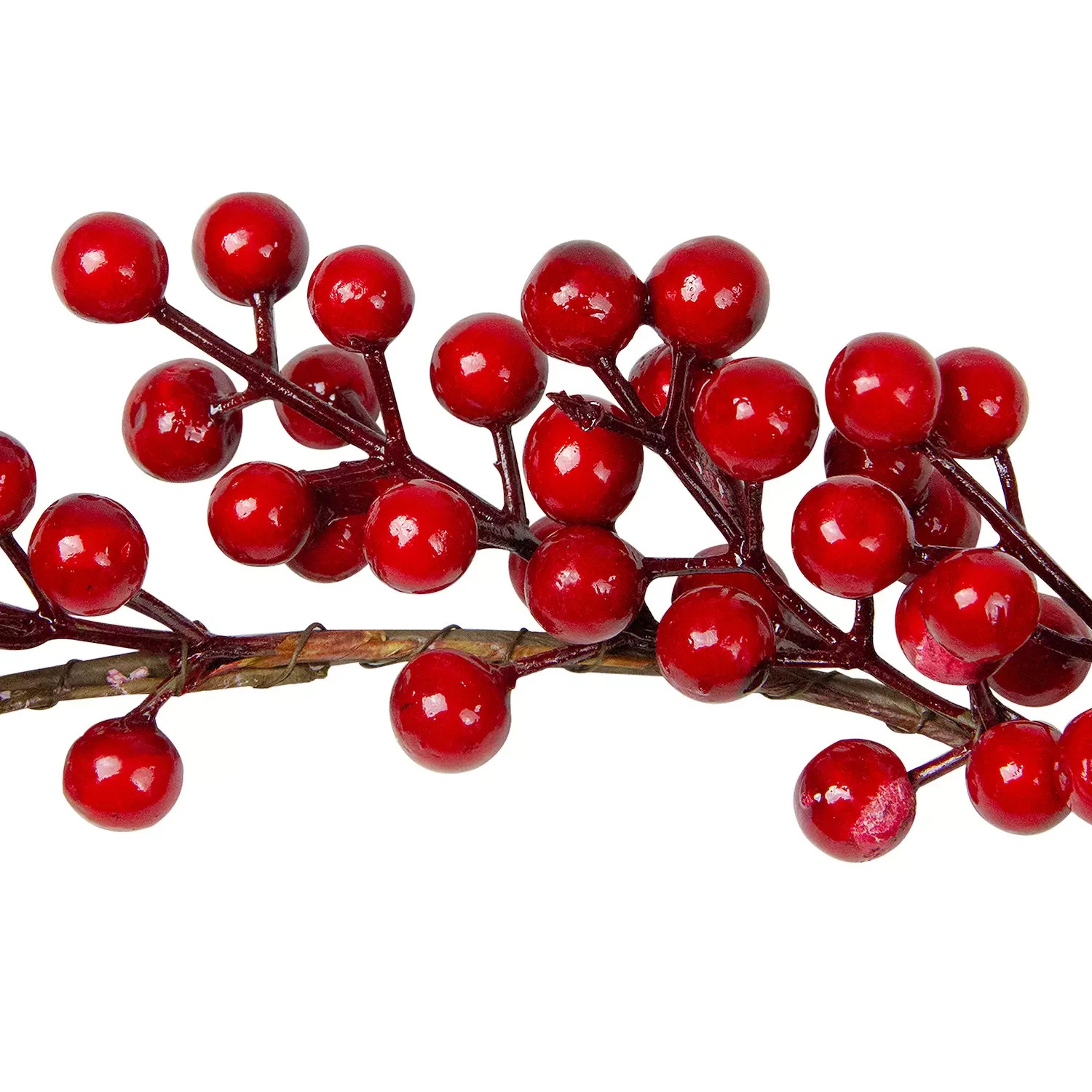 5' Shiny Red Berries Artificial Twig Christmas Garland - Unlit