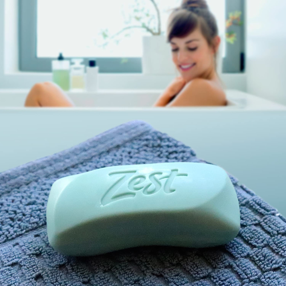 Zest Deodorant Bar Soap, Hydrating for All Skin Types, Aqua, 4 oz, 8 Bar, 32 oz