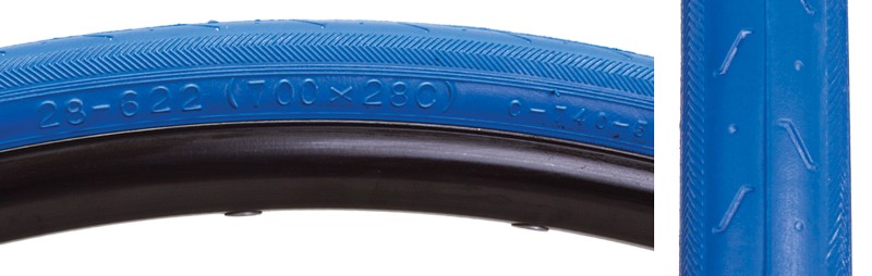 Sunlite Super HP CST740 700x28 Road Bike Tire Blue Smooth Tread Wire Bead