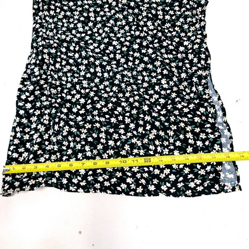MSK Womens Jumpsuit Medium Black Green Floral Wide Leg Smocked Waist Side Slit - Bild 10 von 14