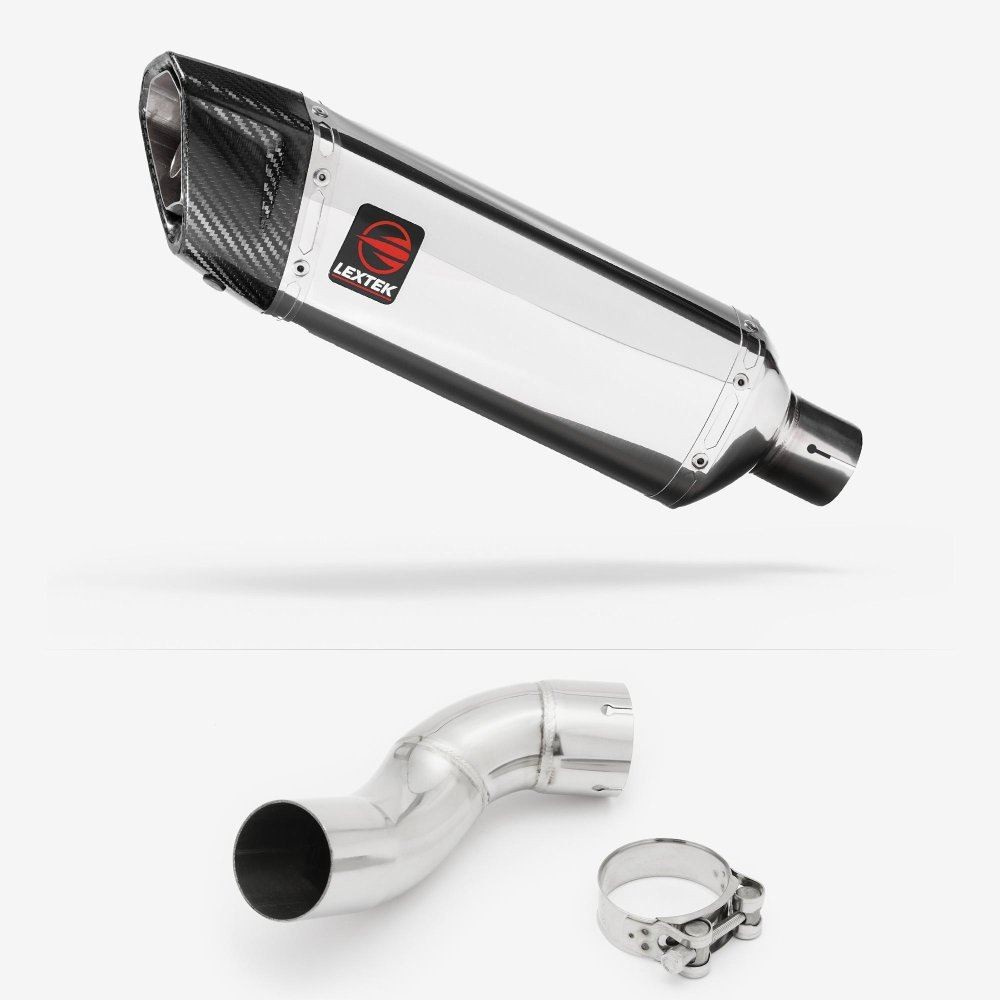 Lextek SP4 Polished Stainless Steel Exhaust 300mm for Kawasaki Z900 (17-19)