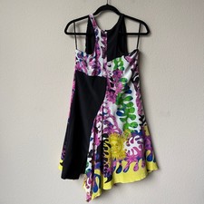 Versace Resort 2012 Abstract Floral Silk Mini Dress Size IT 44