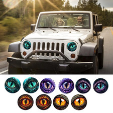 2pcs Car Beast Eyes Decals 3d Stereo Beast Eyes Stickers Car Round Light Decal