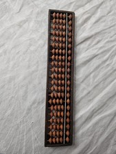 Japanese Soroban Abacus Wooden 27 Digits Black With Writing On The Back USED K
