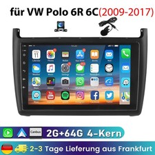 Für VW Polo 6R 6C 2009-17 GPS Nav BT KAMERA Autoradio 2+64GB Android 14 Carplay