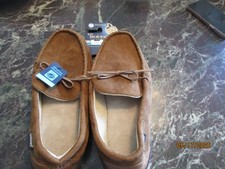 Isotoner Signature Mens Memory Foam Moccasins Slipper BROWN XXL 13-14
