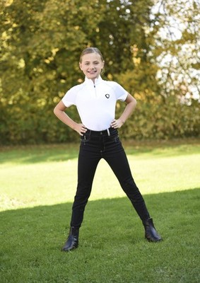 KERBL Mädchen Hose Reithose BasicPlus Reitsport schwarz, 146 DEFEKT