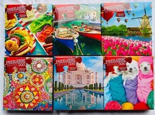 Lot of 6 NEW Jigsaw Puzzles Puzzlebug 500 Pieces: Food, Cat, Dog, Food, Travel
