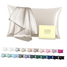 Mulberry Silk Pillow Cases Size Silk Pillowcase with Zipper Soft Standard Beige