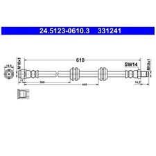 2x Bremsschlauch hinten für Mercedes GL-Klasse X164 M-Klasse W164 | 24220846