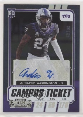 2021 Contenders Draft Picks Campus Ticket /99 Ar Darius Washington #289 Auto 7i2