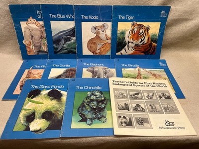 Vintage First Readers Program Book Set Of 10 Animals of the world teachers guide