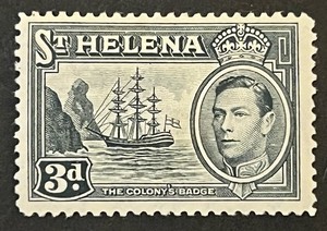 Travelstamps: 1938-42 St. HELENA  STAMPS Sg 135a 3d, Mint, Original Gum, Hinged