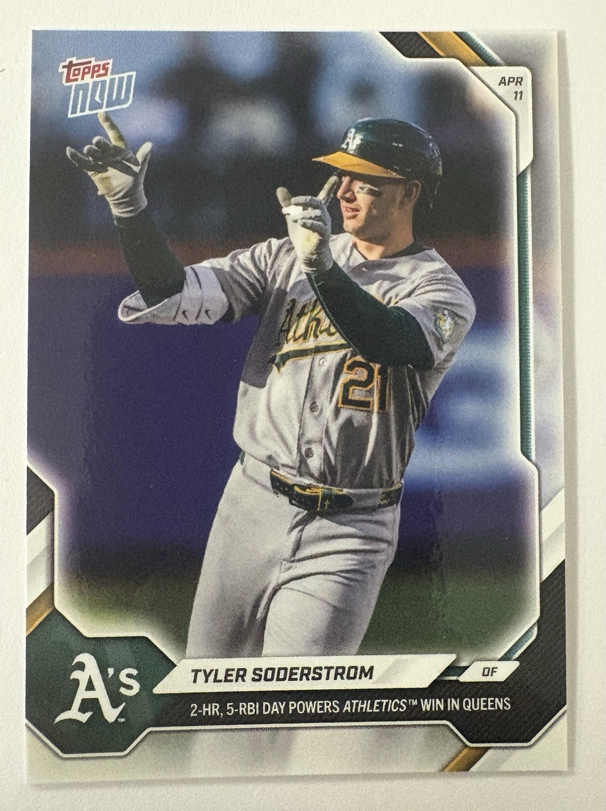 TYLER SODERSTROM Athletics Big Day vs New York Mets in Queens 2026 Topps Now #72