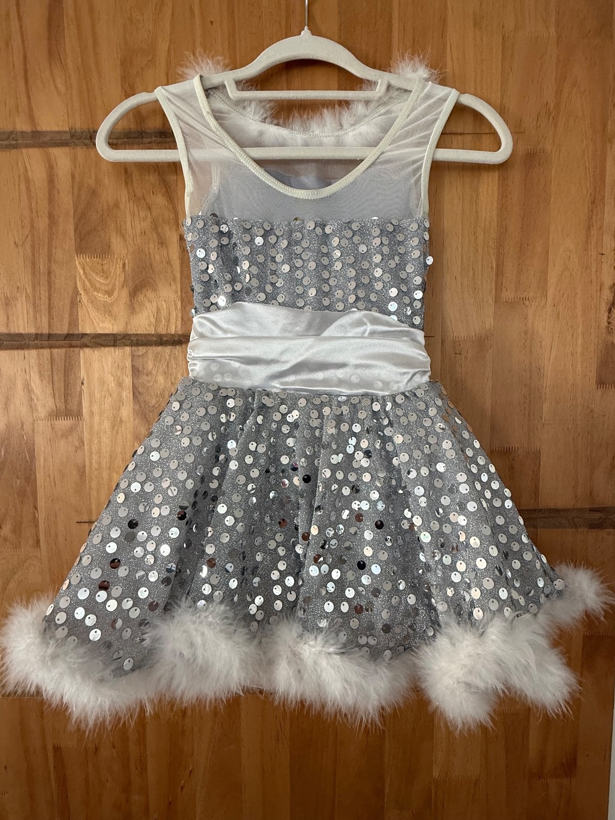 Weissman dance silver costume girls dress size MC - image 2